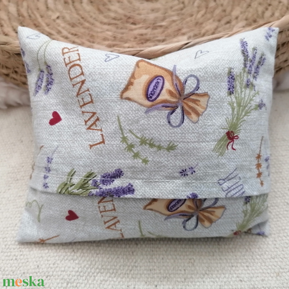 Levendula mintás meggymag párna - szépségápolás - egészségmegőrzési kellékek - meggymagpárna - Meska.hu