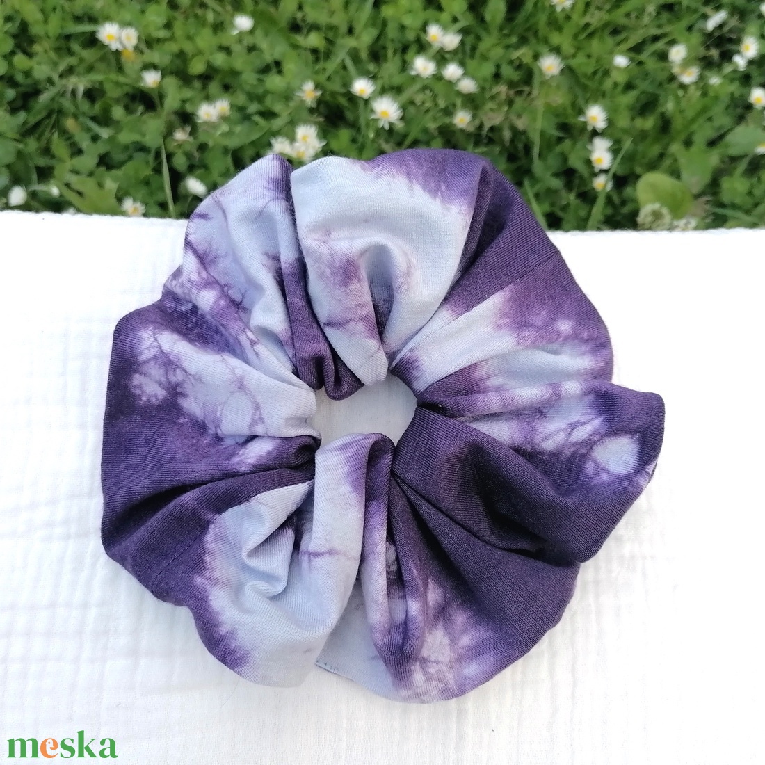 Batikolt scrunchie - textil hajgumi - ruha & divat - hajdísz & hajcsat - hajgumi - Meska.hu