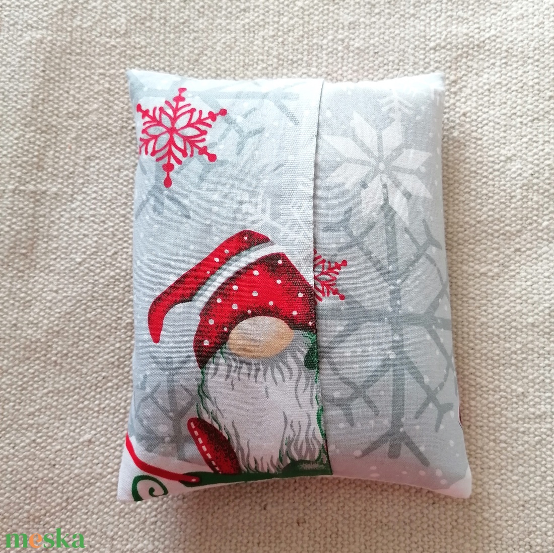 Manó  és rénszarvas mintás meggymag párna - szépségápolás - egészségmegőrzési kellékek - meggymagpárna - Meska.hu