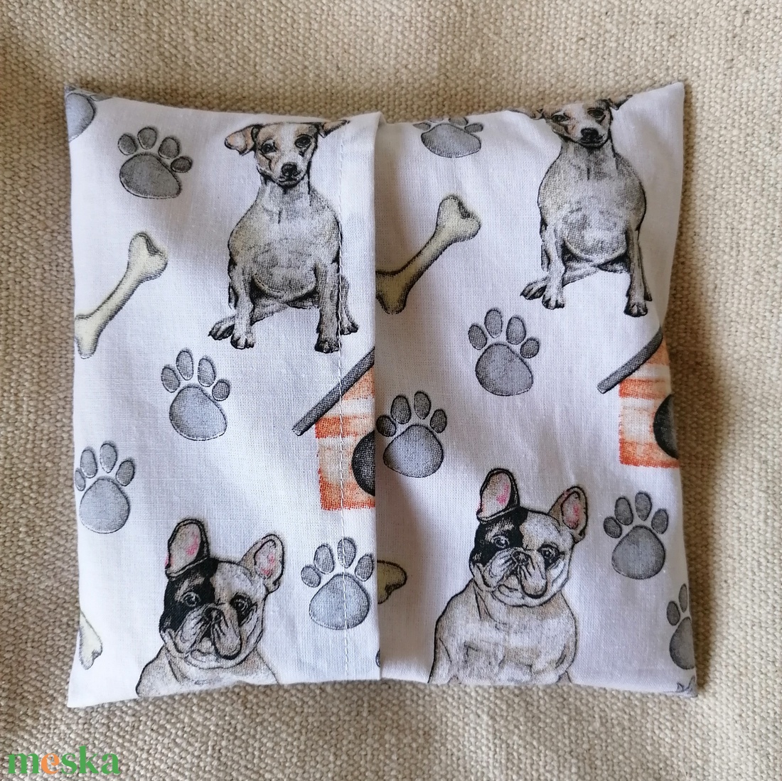 Kutya mintás meggymag párna - szépségápolás - egészségmegőrzési kellékek - meggymagpárna - Meska.hu