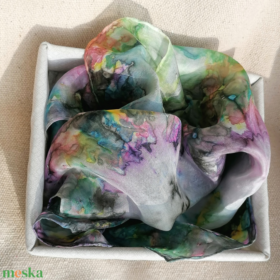 Mintás hernyóselyem kendő  - ruha & divat - sál, sapka, kendő - sál - Meska.hu