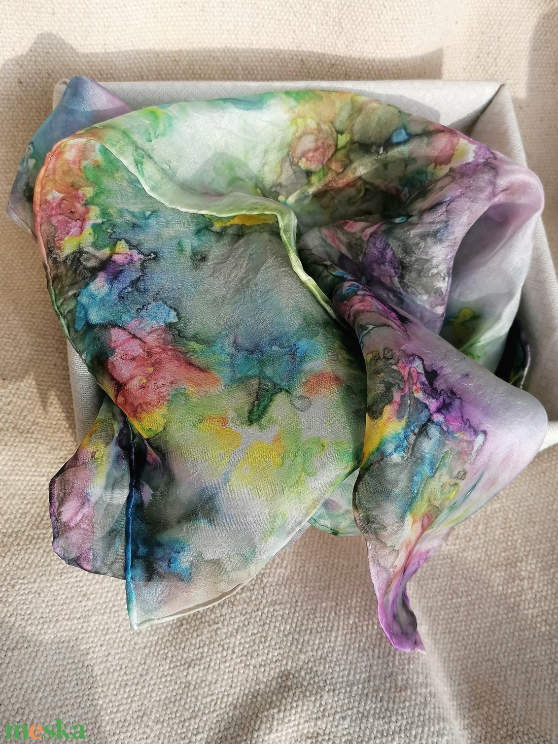 Mintás hernyóselyem kendő  - ruha & divat - sál, sapka, kendő - sál - Meska.hu