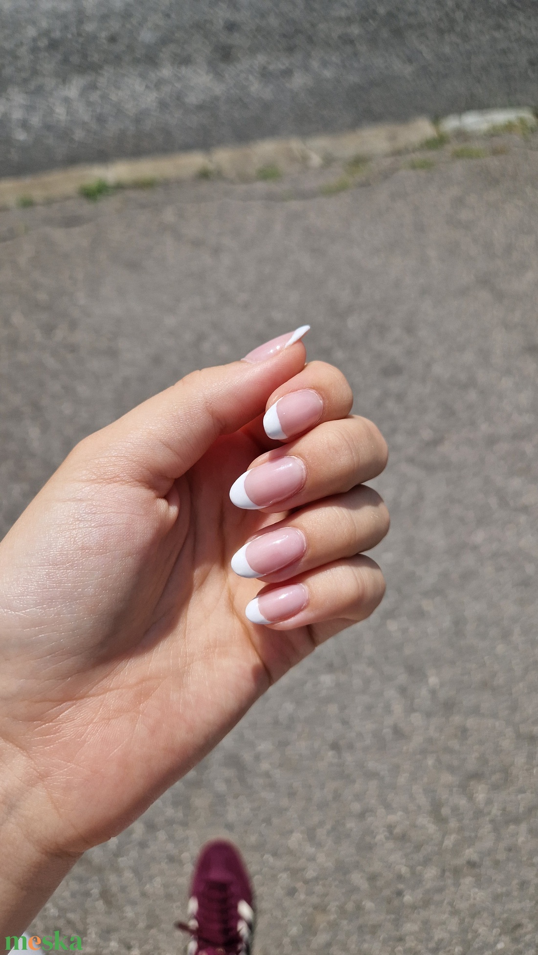 Kézzel készített, egyedi press-on körömök (francia) - szépségápolás - testápolás - kéz- és lábápolás - Meska.hu