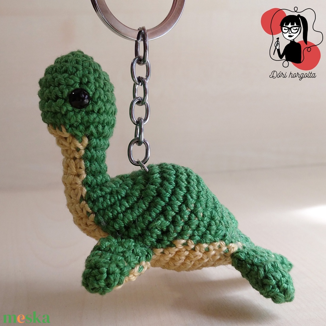 Loch ness-i szörny horgolt kulcstartó - táska & tok - kulcstartó & táskadísz - kulcstartó - Meska.hu