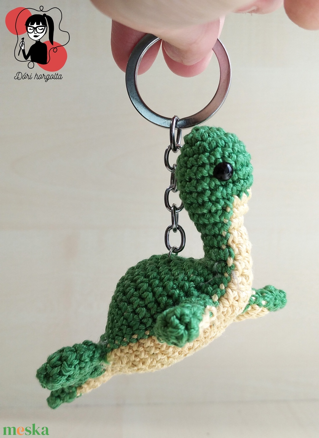 Loch ness-i szörny horgolt kulcstartó - táska & tok - kulcstartó & táskadísz - kulcstartó - Meska.hu