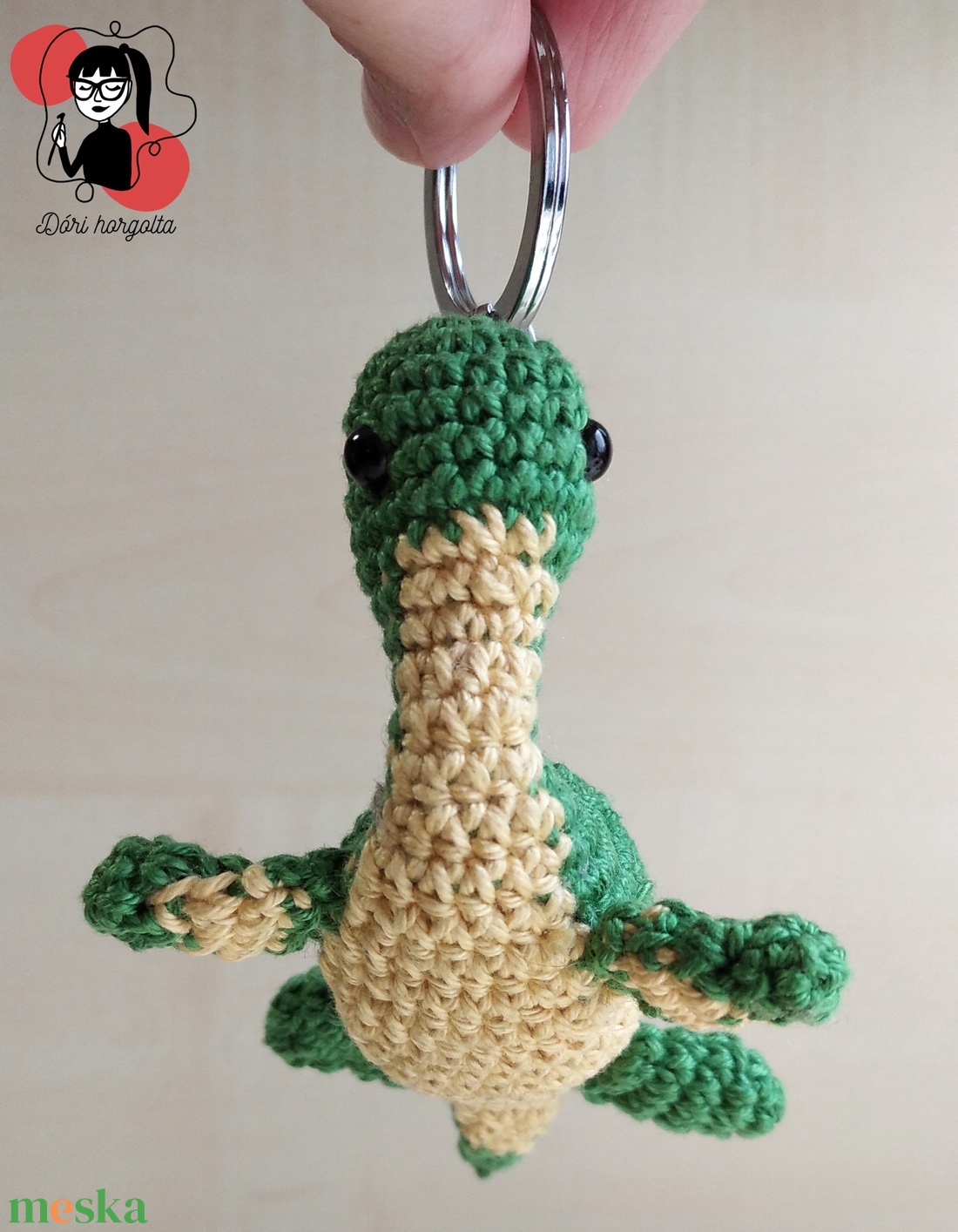 Loch ness-i szörny horgolt kulcstartó - táska & tok - kulcstartó & táskadísz - kulcstartó - Meska.hu