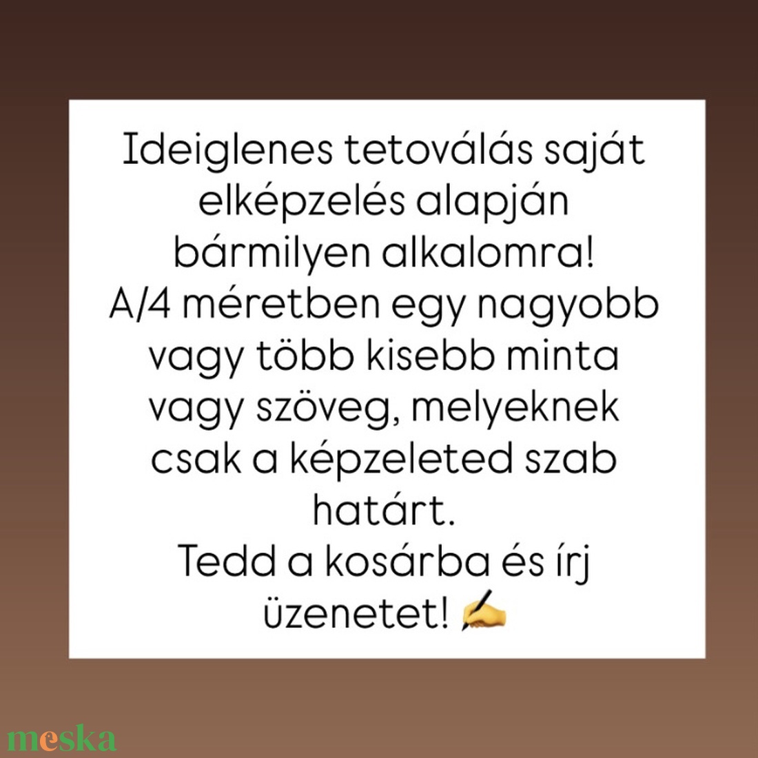 Ideiglenes, lemosható tetoválás egyedi elképzelés alapján (A/4) - művészet - grafika & illusztráció - digitális - Meska.hu