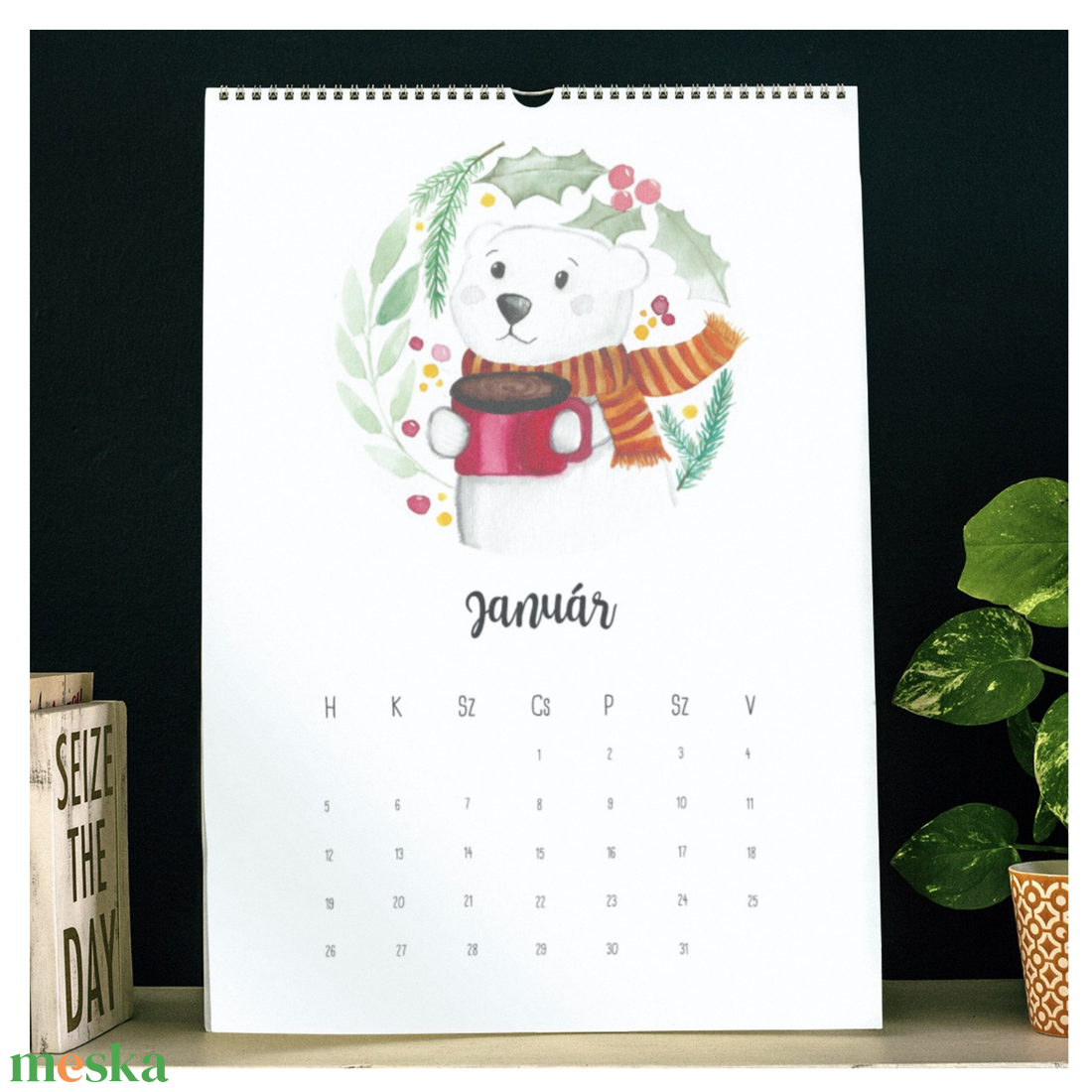 Kávés falinaptár 2026 A/4 - otthon & életmód - dekoráció - fali és függő dekoráció - falinaptár & öröknaptár - Meska.hu
