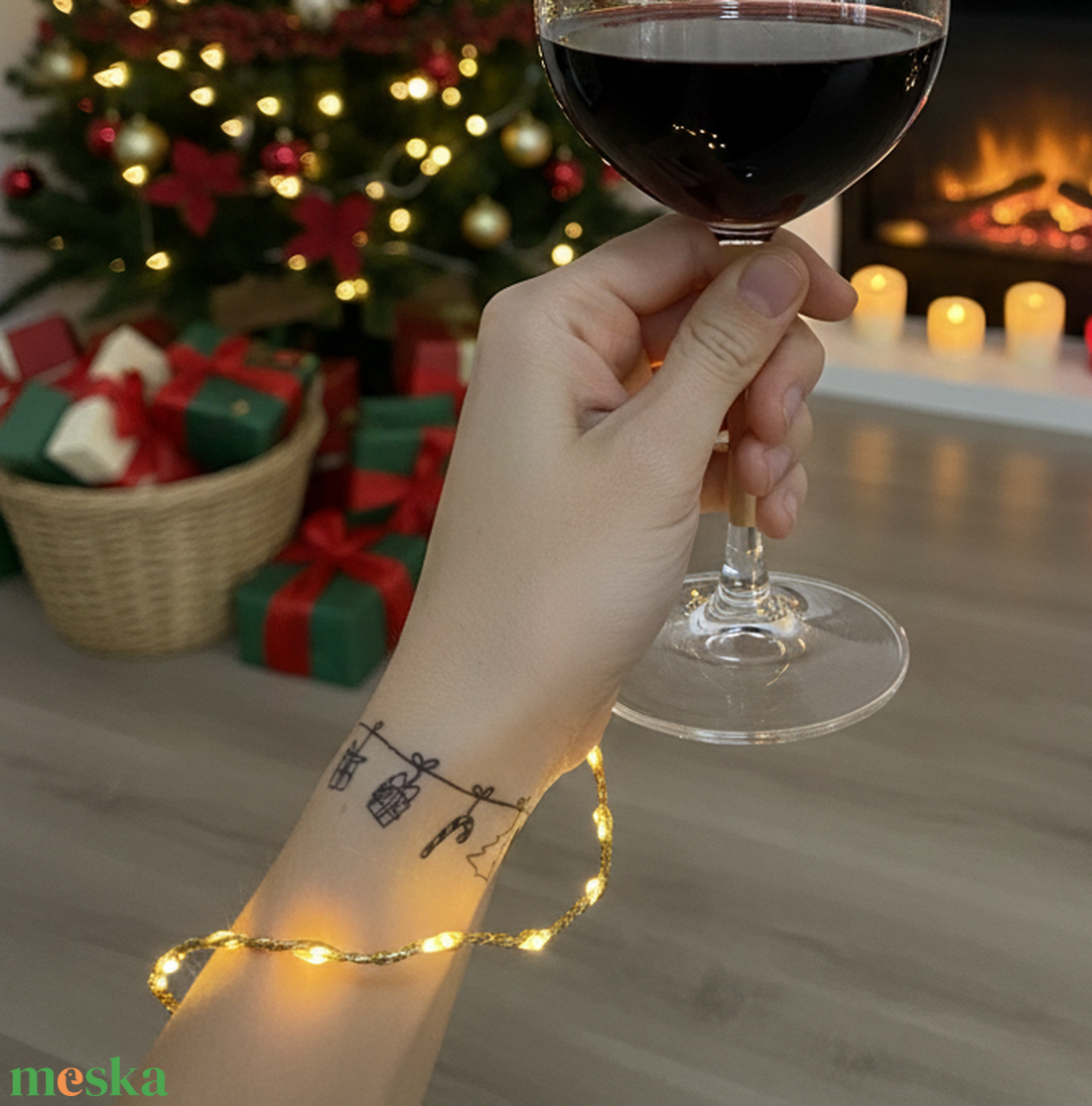 Karácsonyi ideiglenes tetkó (A6 méret) - karácsony - karácsonyi ruházat - karácsonyi ruha kiegészítők - Meska.hu