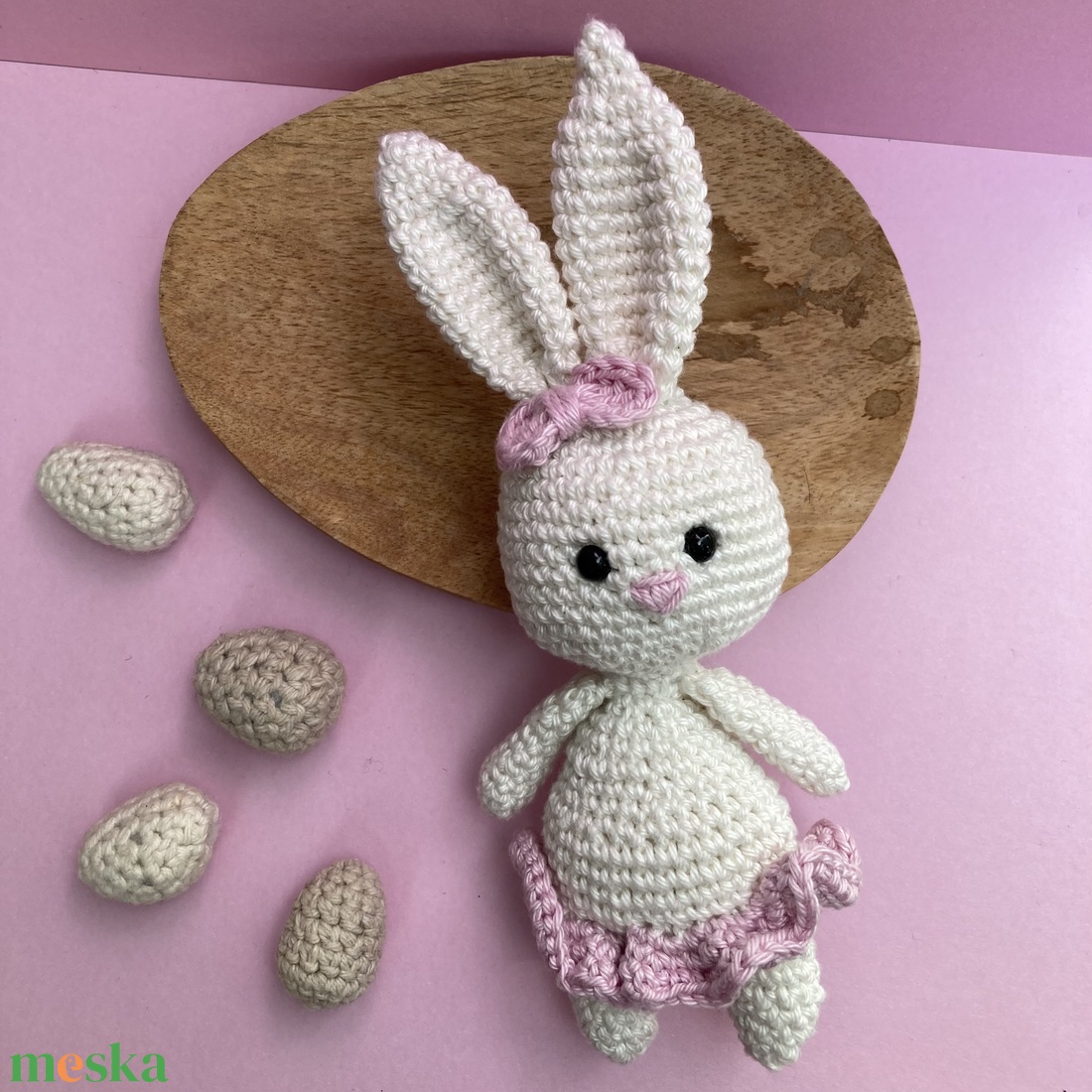 Horgolt nyuszi (18 cm) - játék & sport - plüssállat & játékfigura - nyuszi - Meska.hu