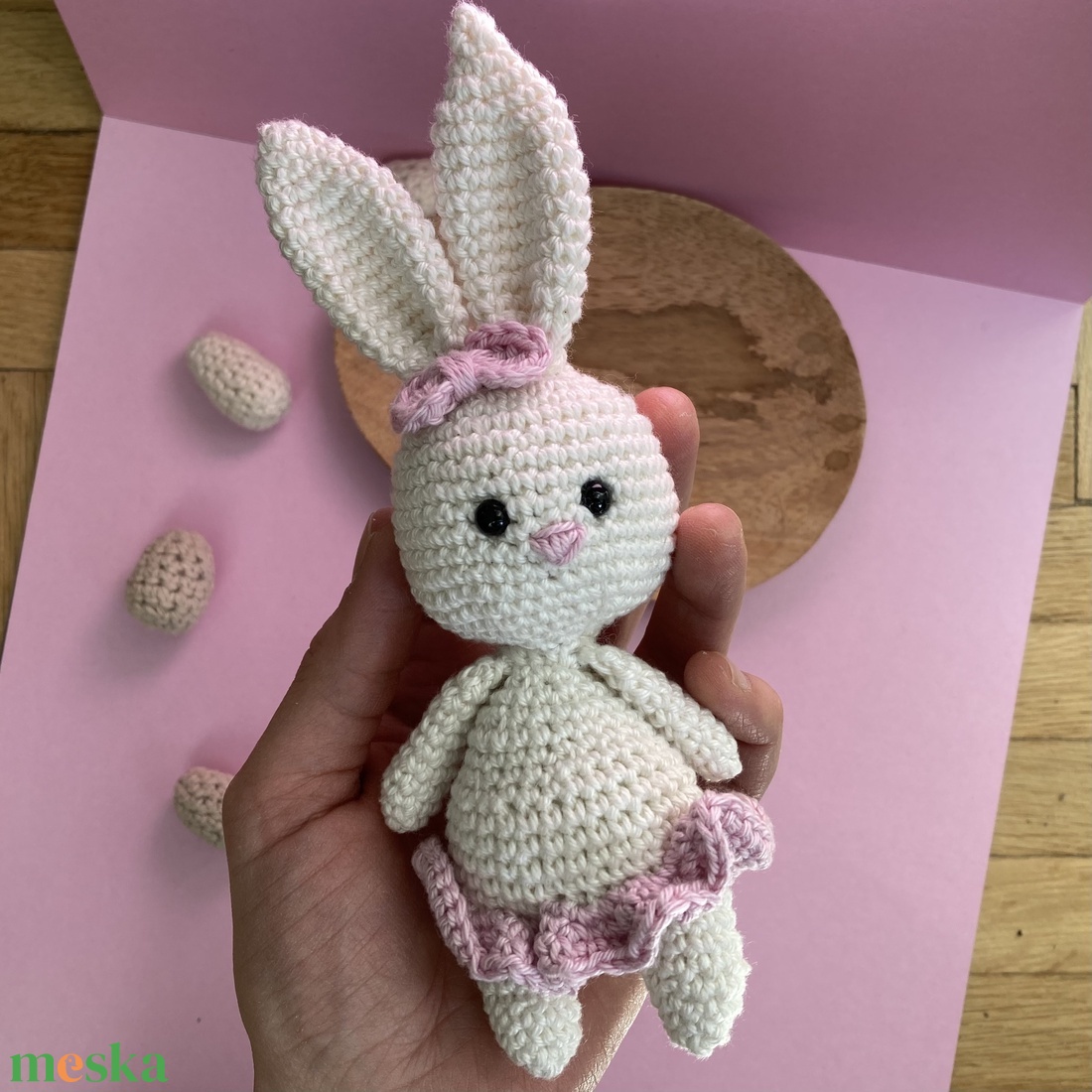 Horgolt nyuszi (18 cm) - játék & sport - plüssállat & játékfigura - nyuszi - Meska.hu