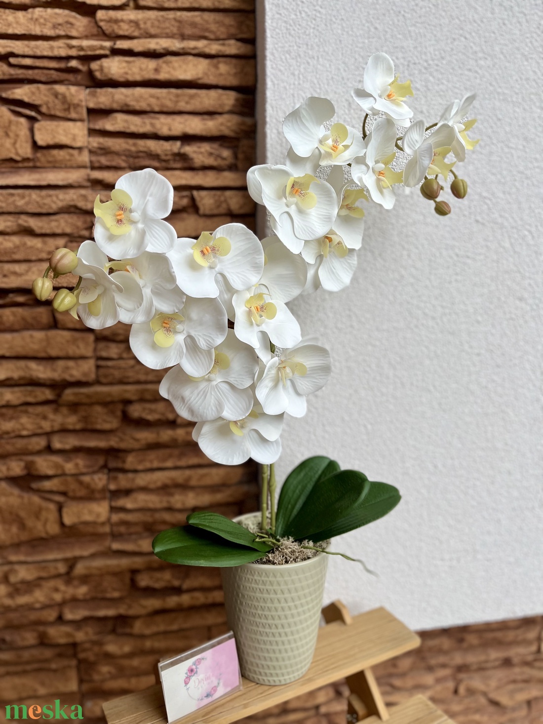 Real touch orchidea kerámia kaspóba-prémium fehér - otthon & életmód - dekoráció - virágdísz és tartó - csokor & virágdísz - Meska.hu