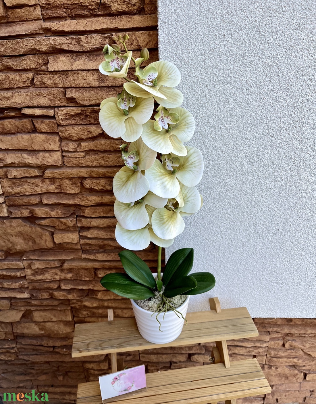 Real touch orchidea kerámia kaspóban-halvány lila - otthon & életmód - dekoráció - virágdísz és tartó - csokor & virágdísz - Meska.hu