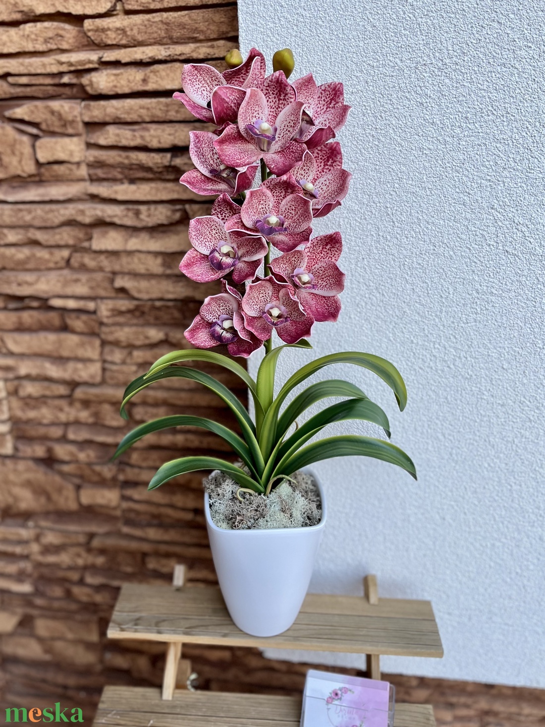 Polifoam csónak orchidea-sötét mályva - otthon & életmód - dekoráció - virágdísz és tartó - csokor & virágdísz - Meska.hu