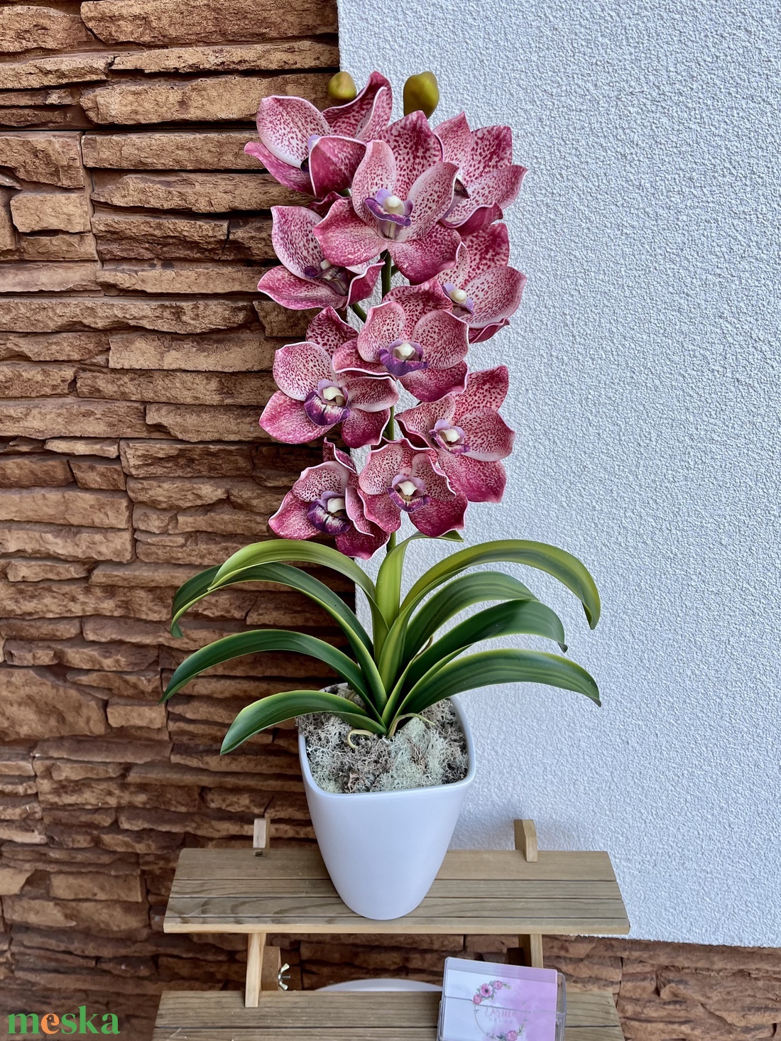 Polifoam csónak orchidea-sötét mályva - otthon & életmód - dekoráció - virágdísz és tartó - csokor & virágdísz - Meska.hu