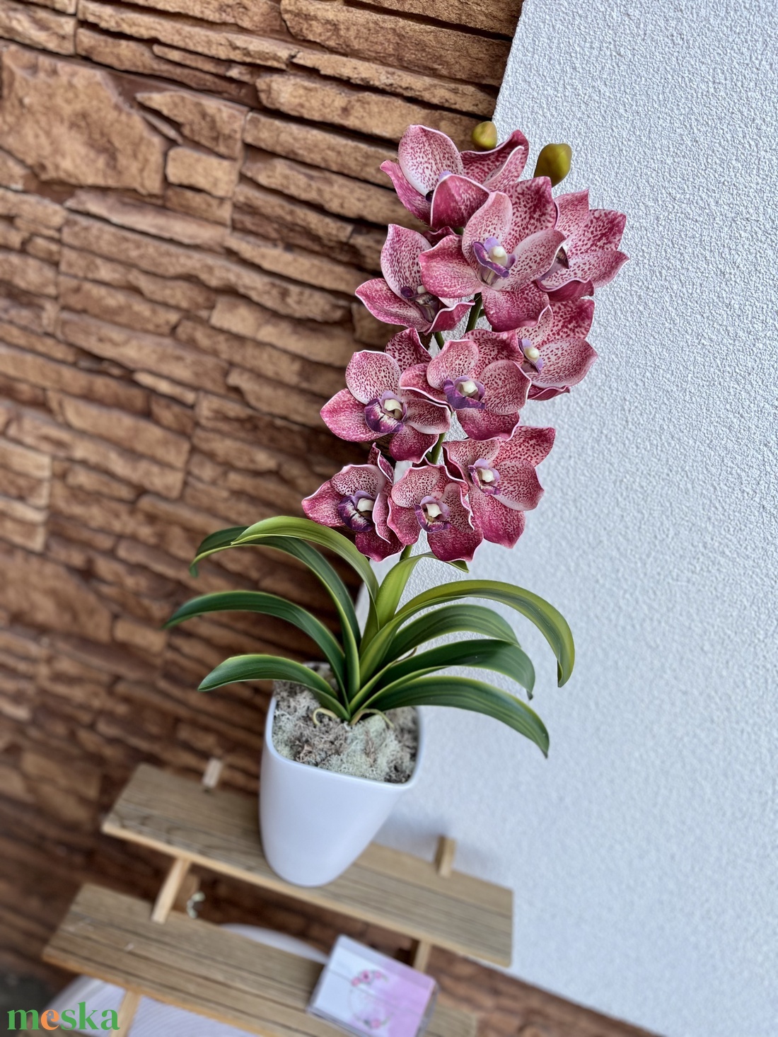 Polifoam csónak orchidea-sötét mályva - otthon & életmód - dekoráció - virágdísz és tartó - csokor & virágdísz - Meska.hu