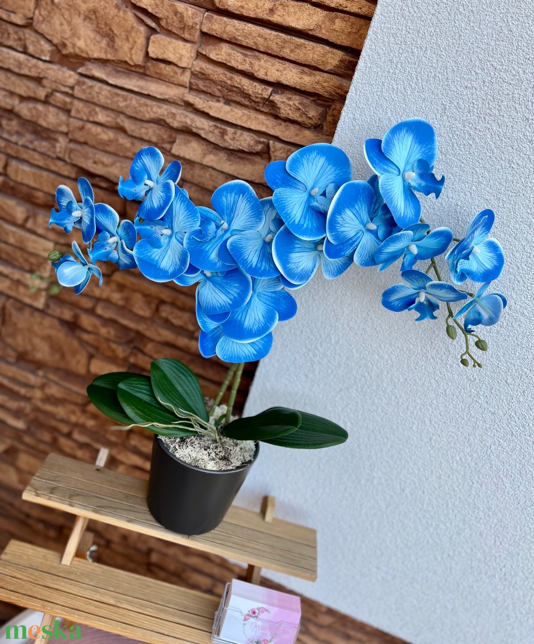 Real touch orchidea kerámia kaspóba-király kék - otthon & életmód - dekoráció - virágdísz és tartó - csokor & virágdísz - Meska.hu