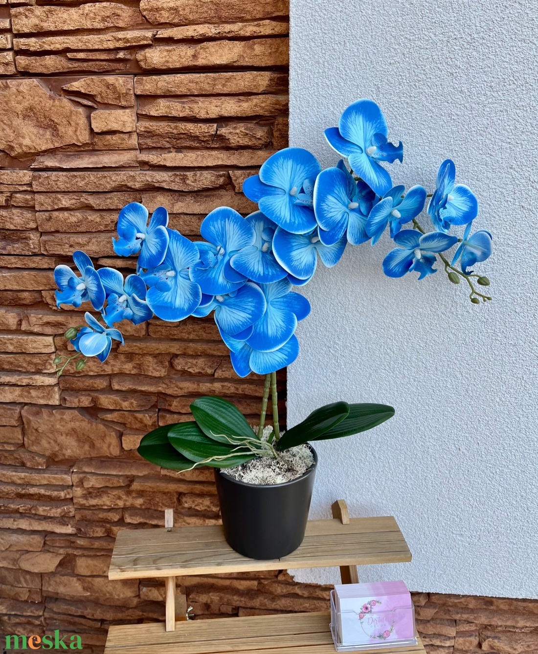 Real touch orchidea kerámia kaspóba-király kék - otthon & életmód - dekoráció - virágdísz és tartó - csokor & virágdísz - Meska.hu