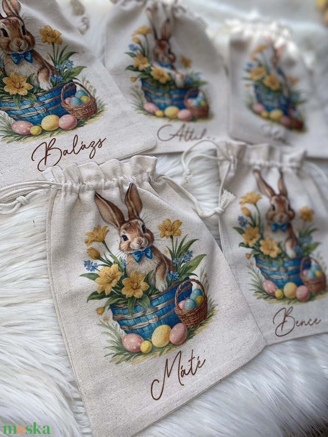 Húsvéti névre szóló tojásgyűjtő  - játék & sport - ovis felszerelés - ovis zsák - Meska.hu