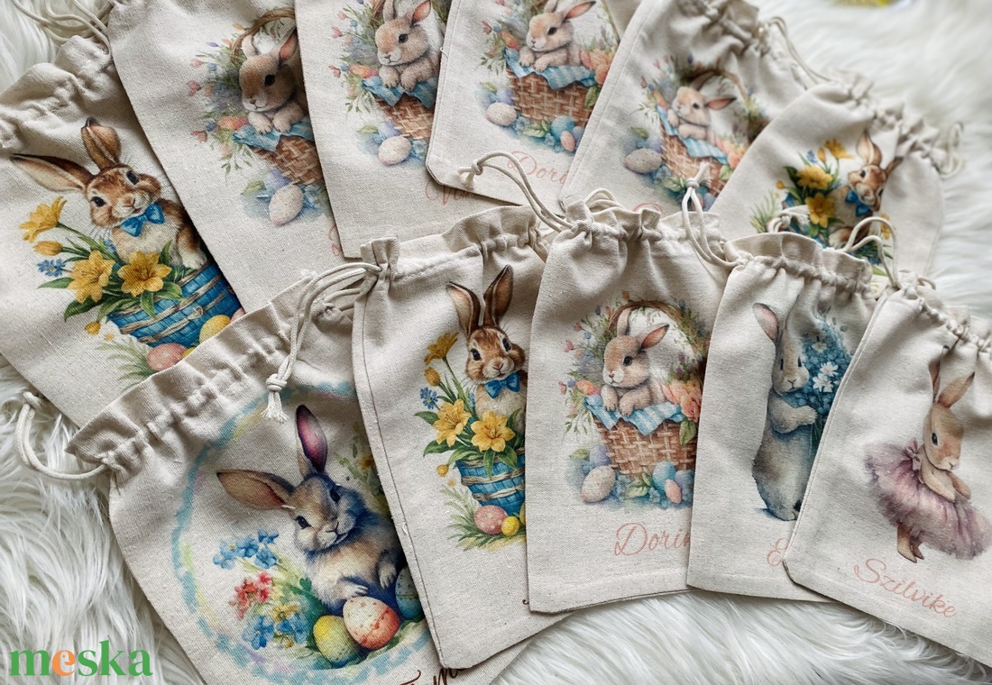 Húsvéti névre szóló tojásgyűjtő  - játék & sport - ovis felszerelés - ovis zsák - Meska.hu