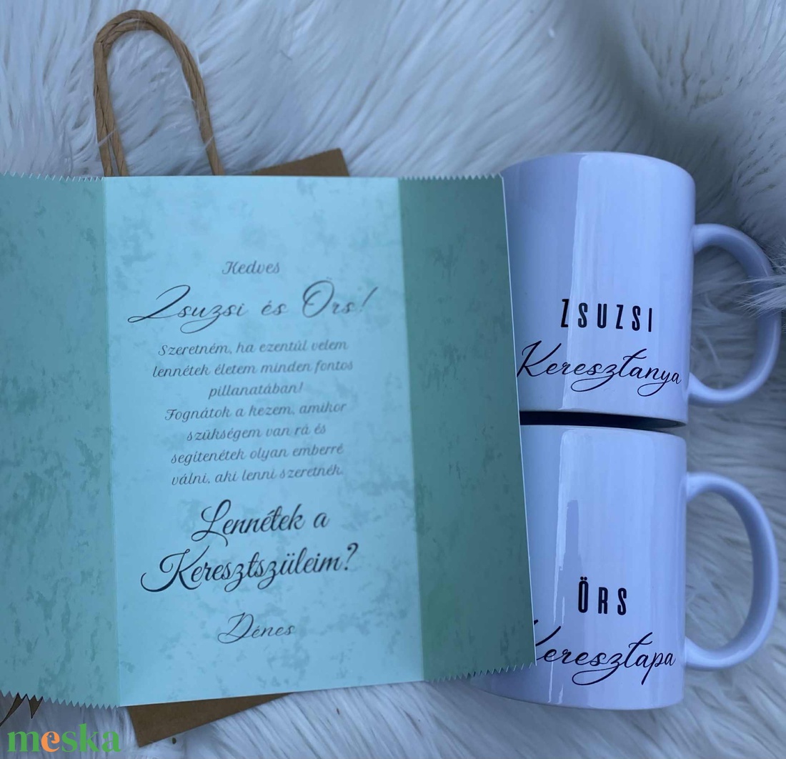 Keresztszülő felkérő ajándék - otthon & életmód - konyhafelszerelés, tálalás - tálalás - bögre & csésze - Meska.hu