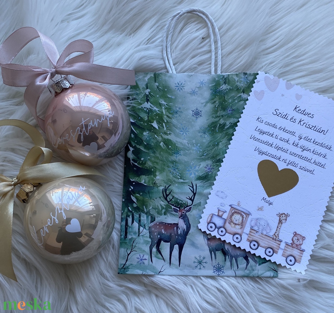 Keresztszülő felkérő karácsonyi gömb - otthon & életmód - konyhafelszerelés, tálalás - tálalás - bögre & csésze - Meska.hu