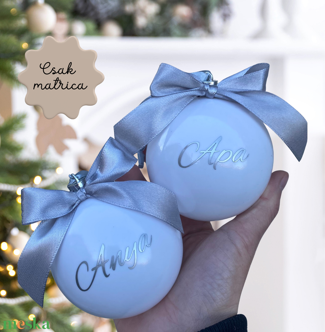 Karácsonyi gömb matrica  - karácsony - karácsonyi lakásdekoráció - karácsonyfadíszek - Meska.hu