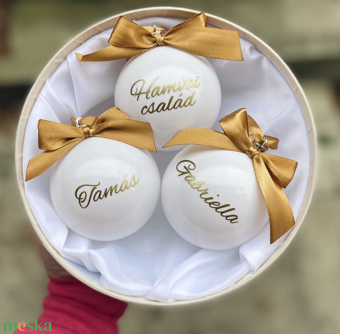 Karácsonyi gömb 8 cm 3db  - karácsony - karácsonyi lakásdekoráció - karácsonyfadíszek - Meska.hu