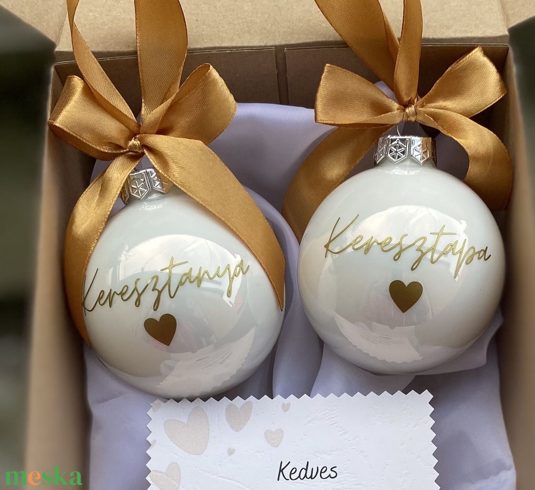 Keresztszülő felkérő karácsonyi gömb - otthon & életmód - konyhafelszerelés, tálalás - tálalás - bögre & csésze - Meska.hu