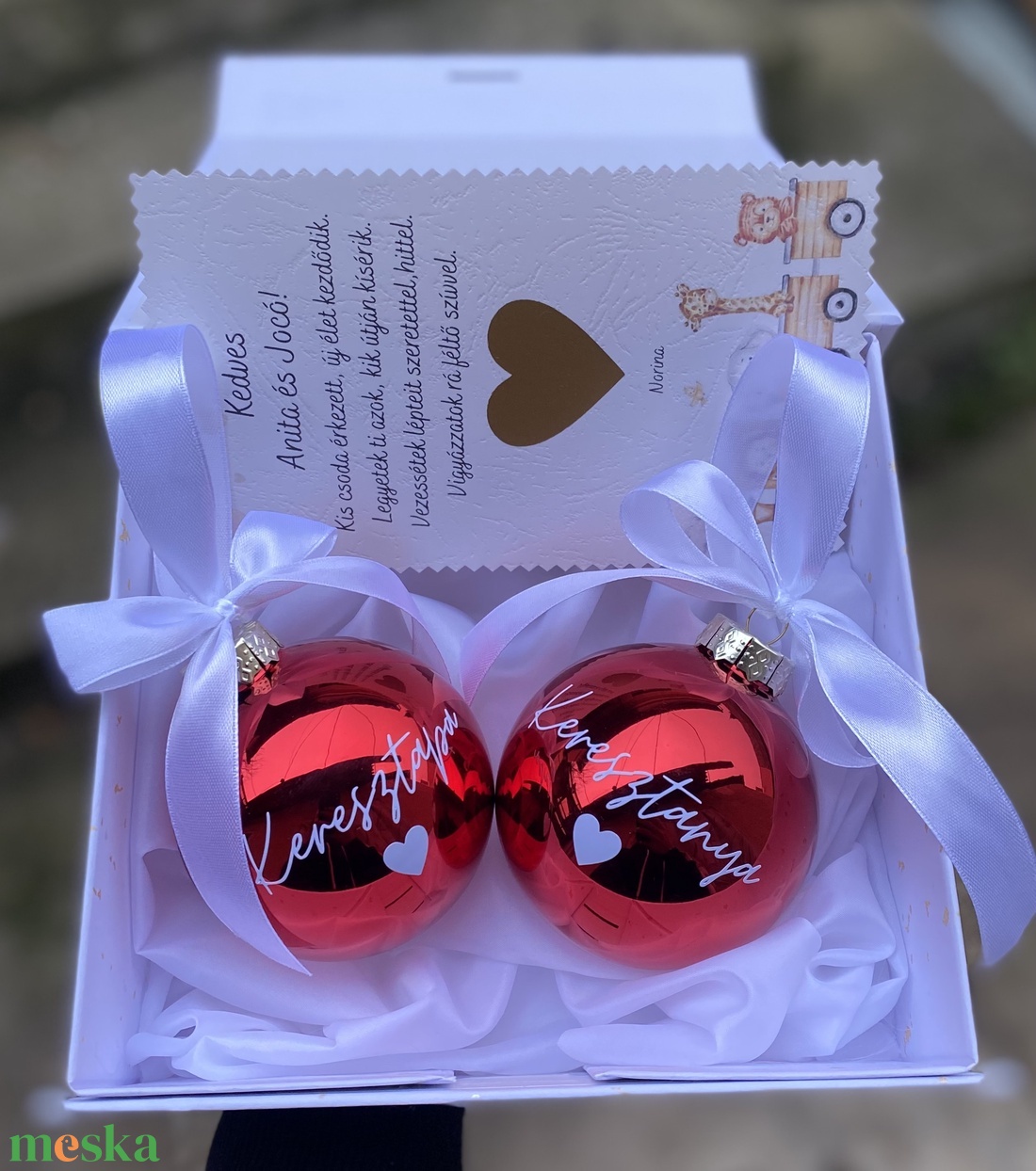 Keresztszülő felkérő karácsonyi gömb - otthon & életmód - konyhafelszerelés, tálalás - tálalás - bögre & csésze - Meska.hu