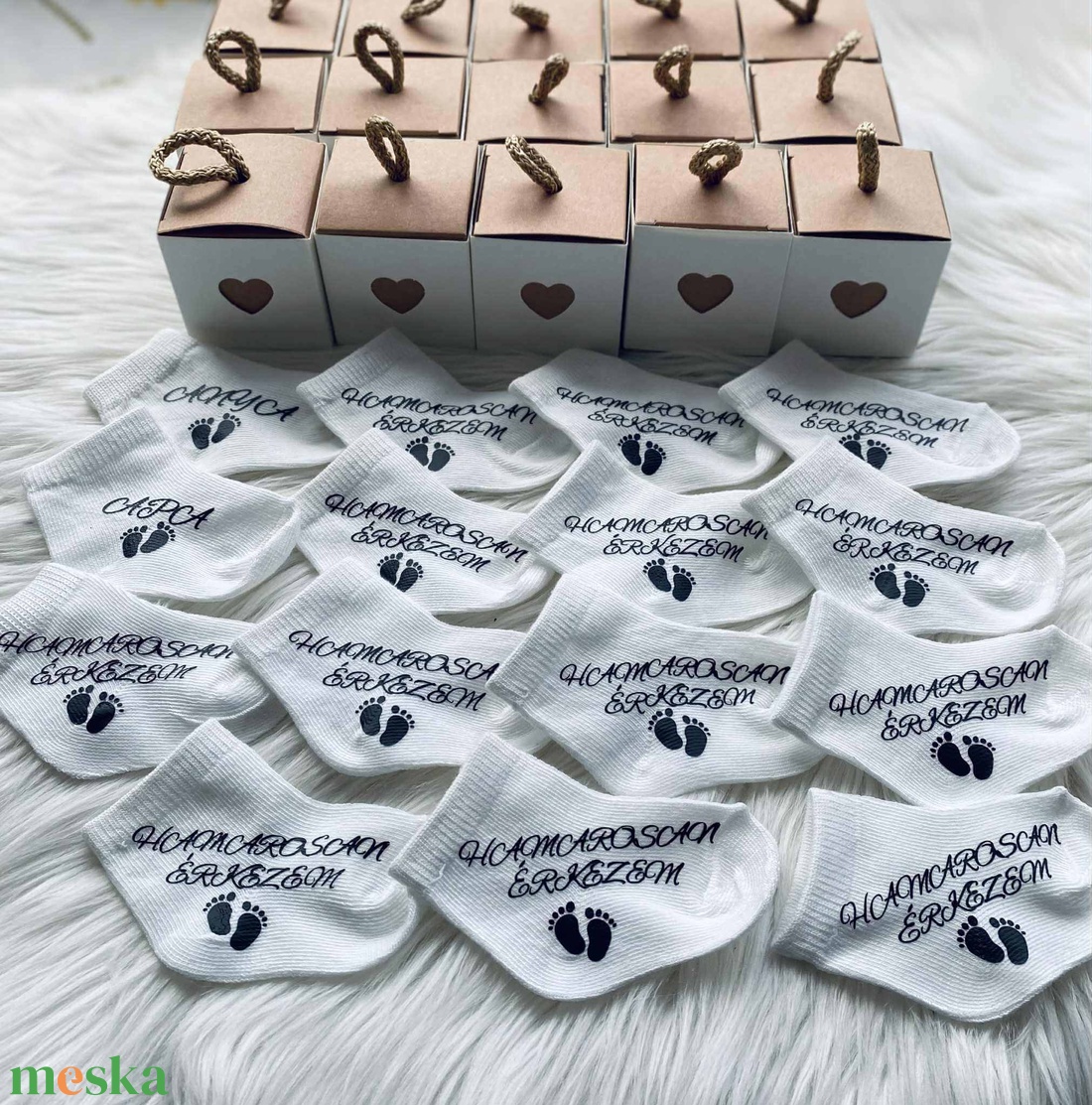 Bababejelentő zokni - ruha & divat - cipő & papucs - zokni - Meska.hu