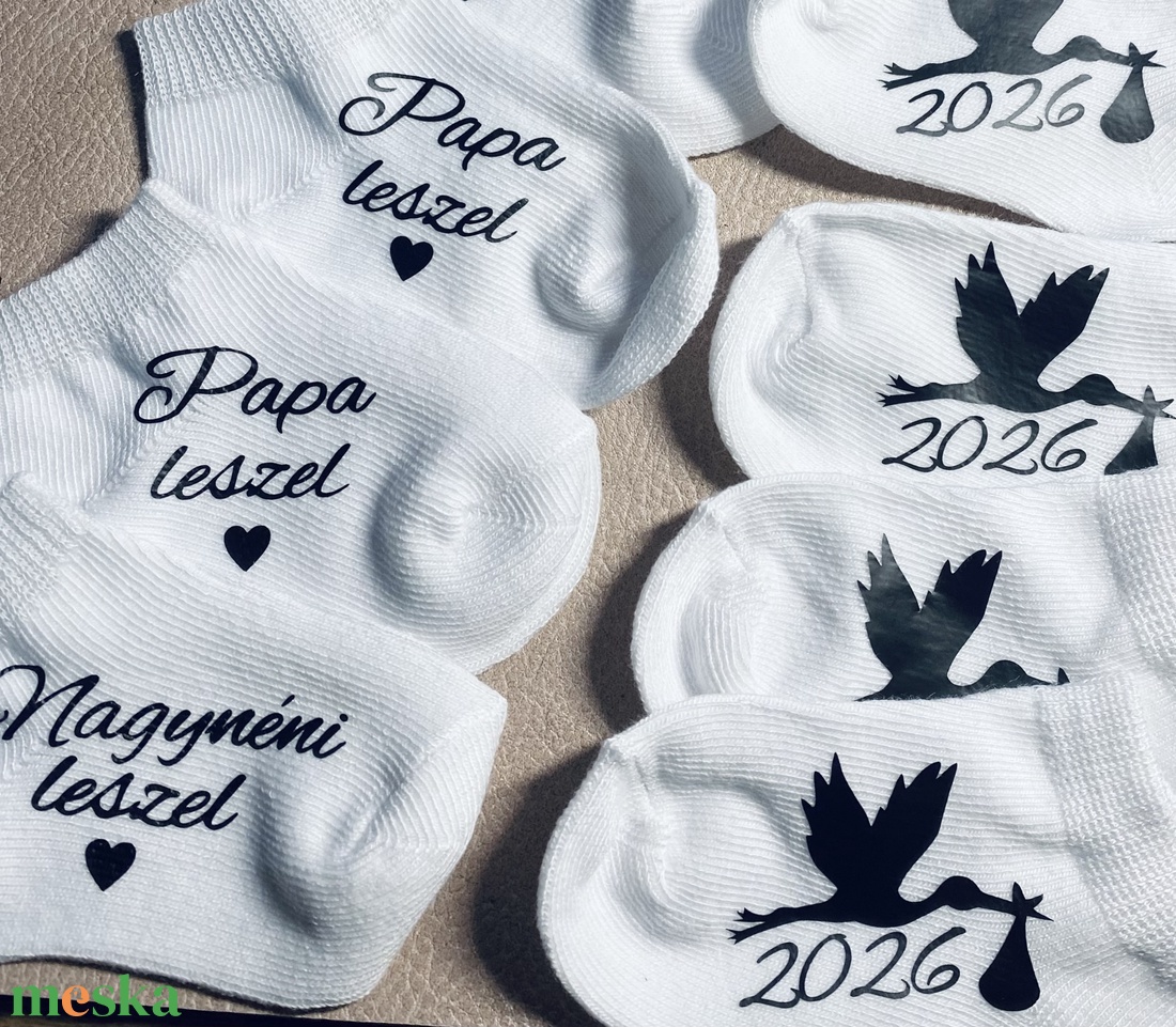 Bababejelentő zokni 6 db - ruha & divat - cipő & papucs - zokni - Meska.hu