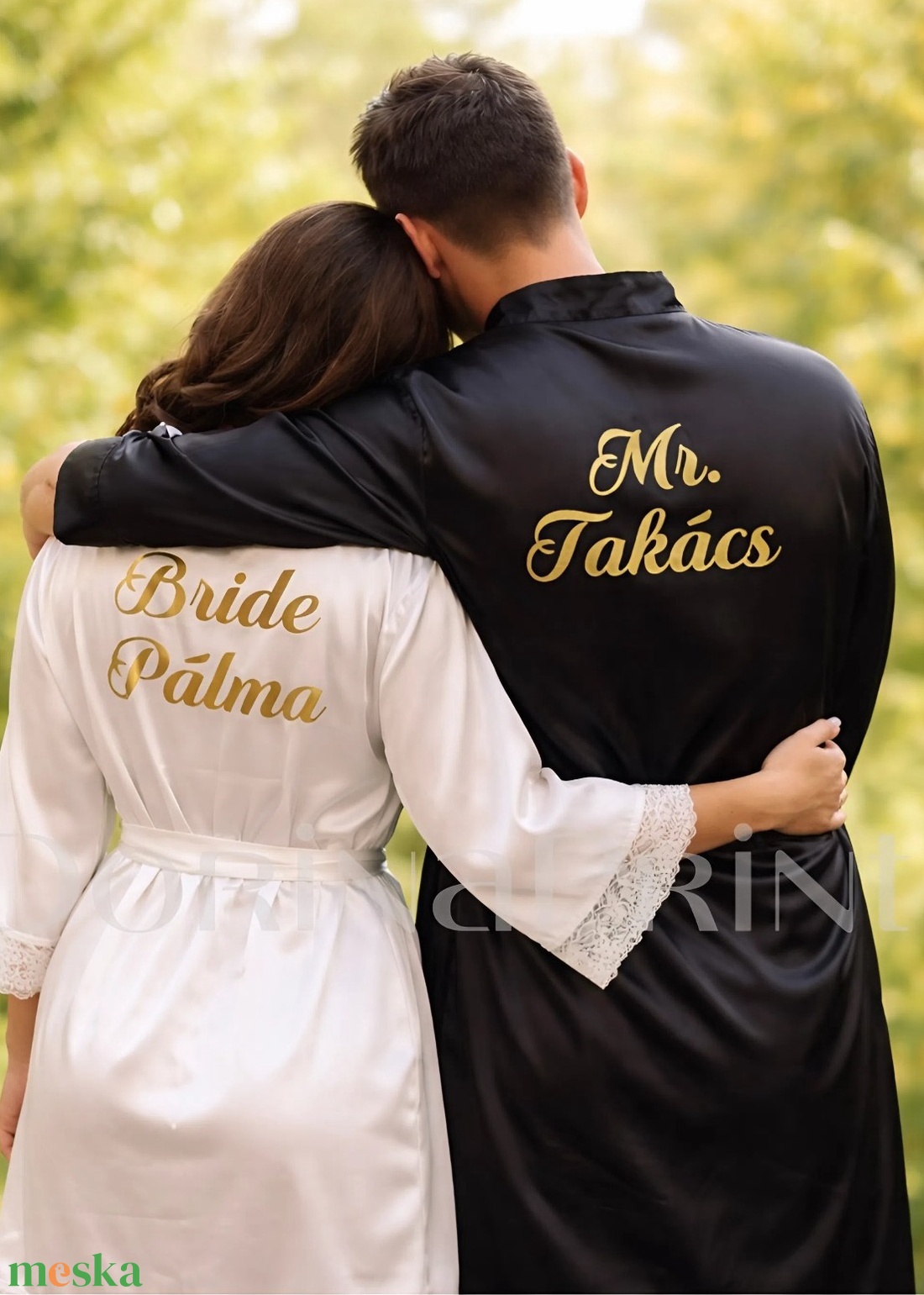 Páros készülődős köntös szett - esküvő - kiegészítők - esküvői köntös - Meska.hu