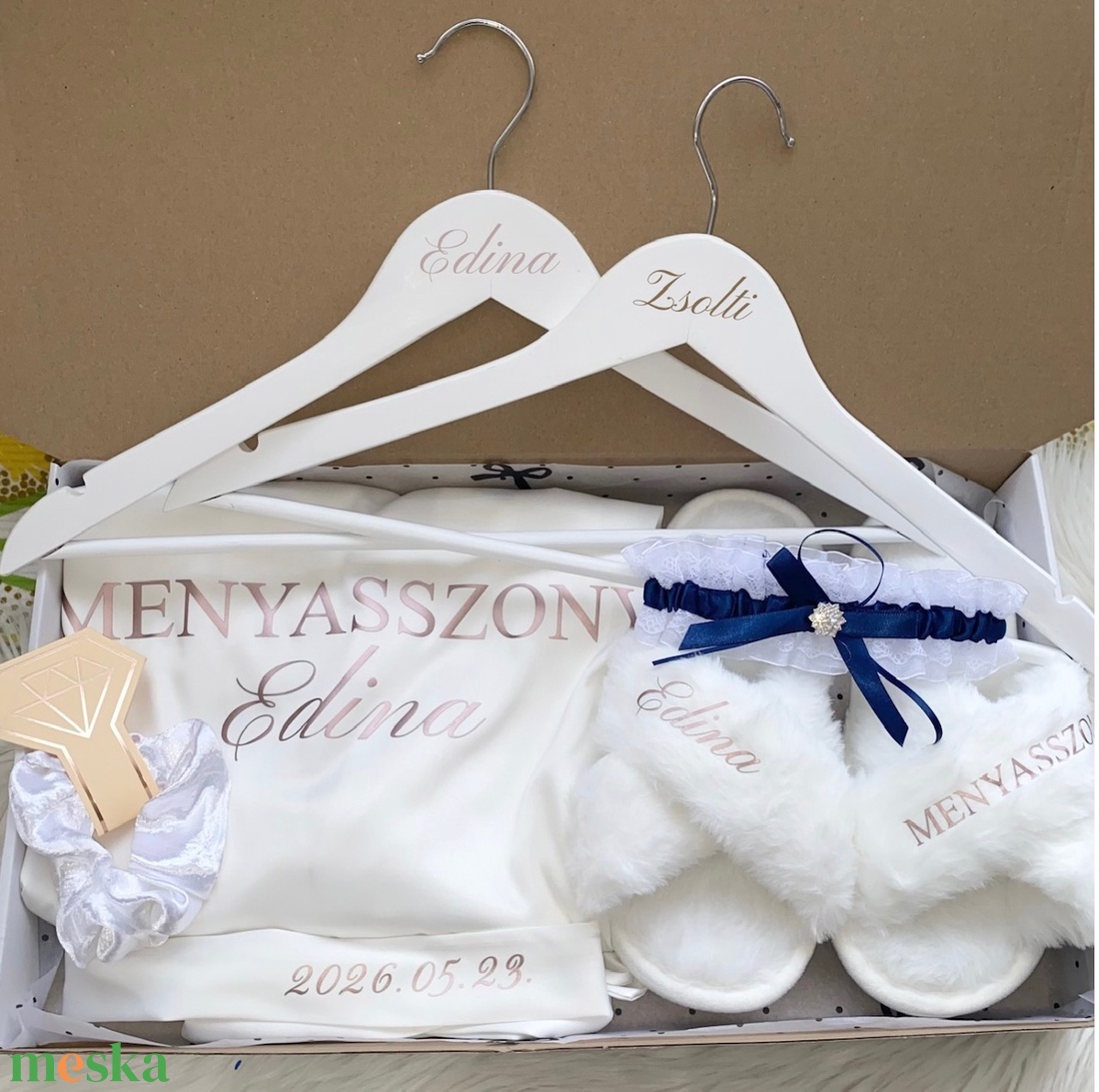 Készülődős köntös csomag extra - esküvő - kiegészítők - esküvői köntös - Meska.hu