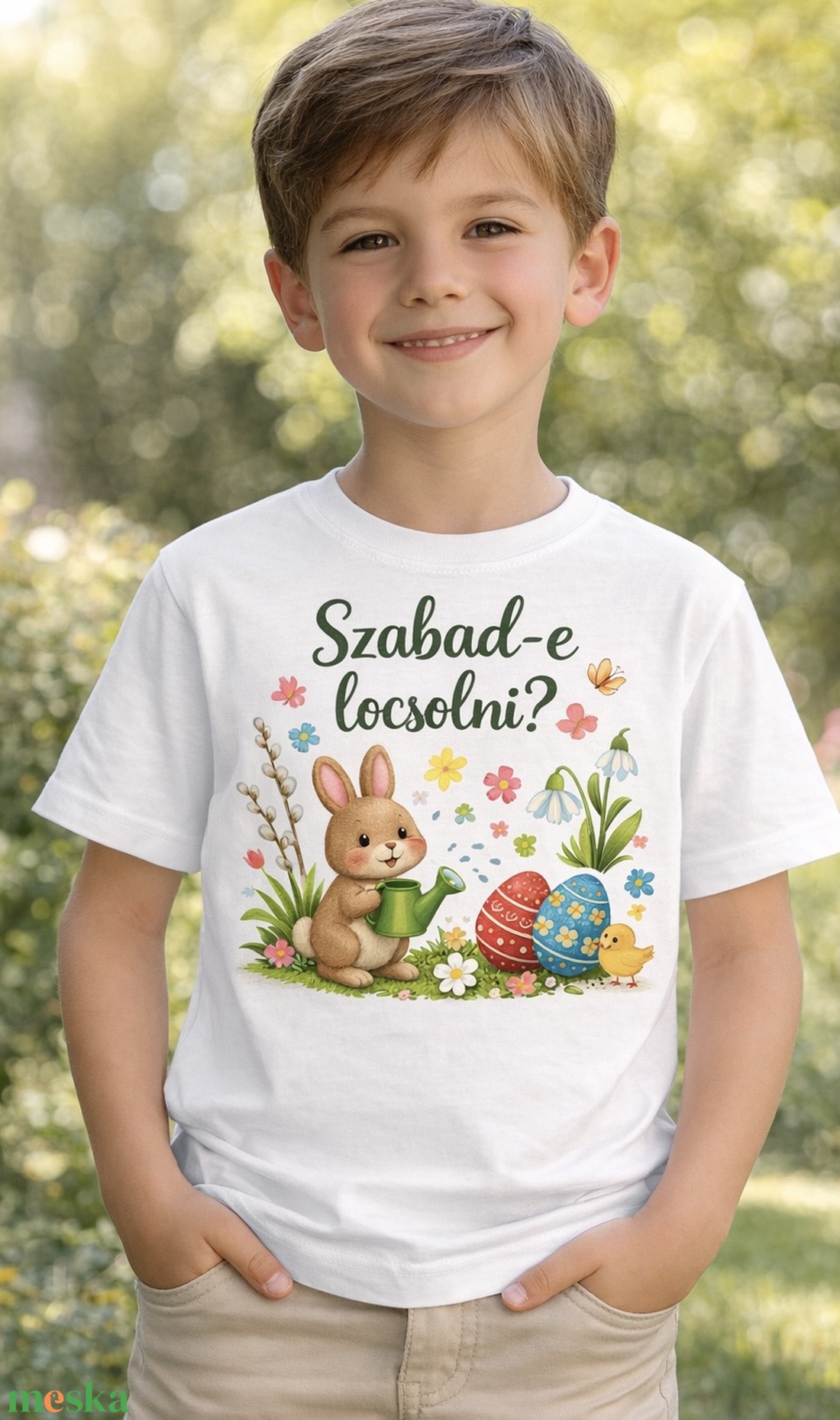 Szabad-e locsolni húsvéti póló - ruha & divat - gyerekruha - póló - Meska.hu