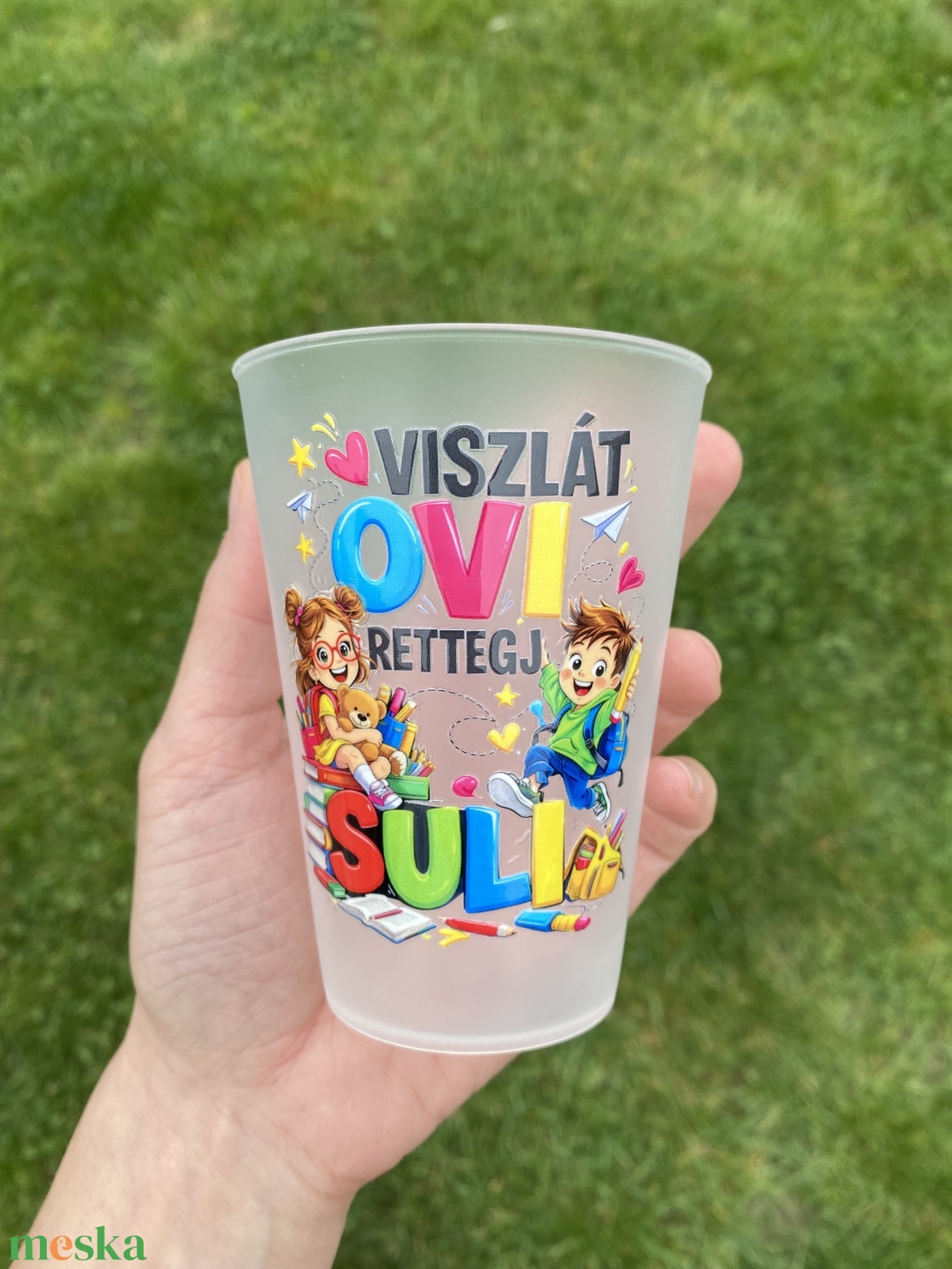 Viszlát ovi rettegj suli repohár - otthon & életmód - konyhafelszerelés, tálalás - tálalás - pohár - Meska.hu