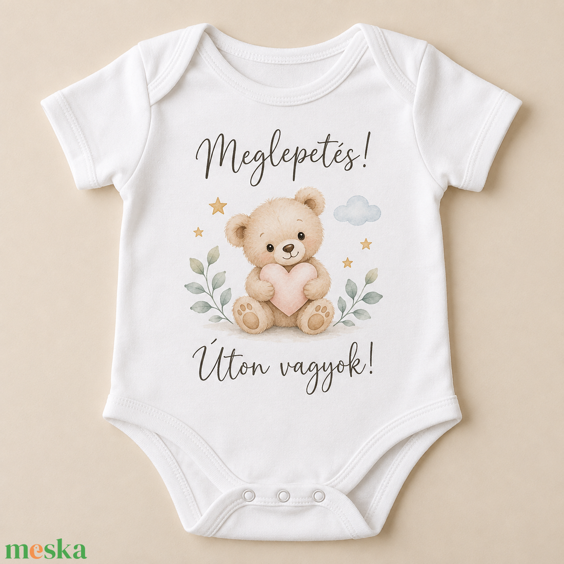 Baba bejelentő body - baba - mama - babaruházat - baba body - Meska.hu
