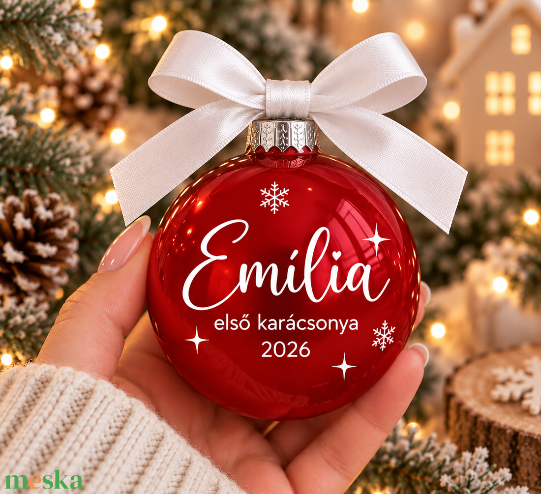 Karácsonyi gömb 8 cm üveg - karácsony - karácsonyi lakásdekoráció - karácsonyfadíszek - Meska.hu
