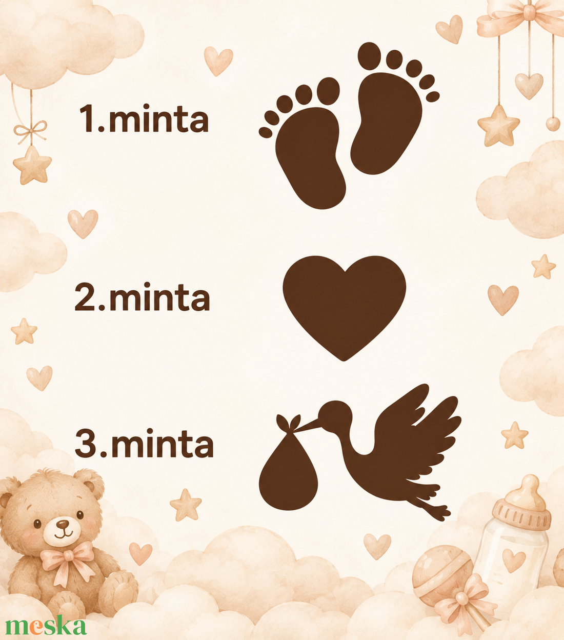 Baba bejelentő zokni 6 db - baba - mama - babaemlékek - bababejelentők - Meska.hu