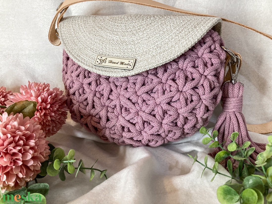 Jázmin horgolt kézi- és crossbody táska - táska & tok - kézitáska & válltáska - vállon átvethető táska - Meska.hu Jázmin horgolt kézi- és crossbody táska - táska & tok - kézitáska & válltáska - vállon átvethető táska - Meska.hu