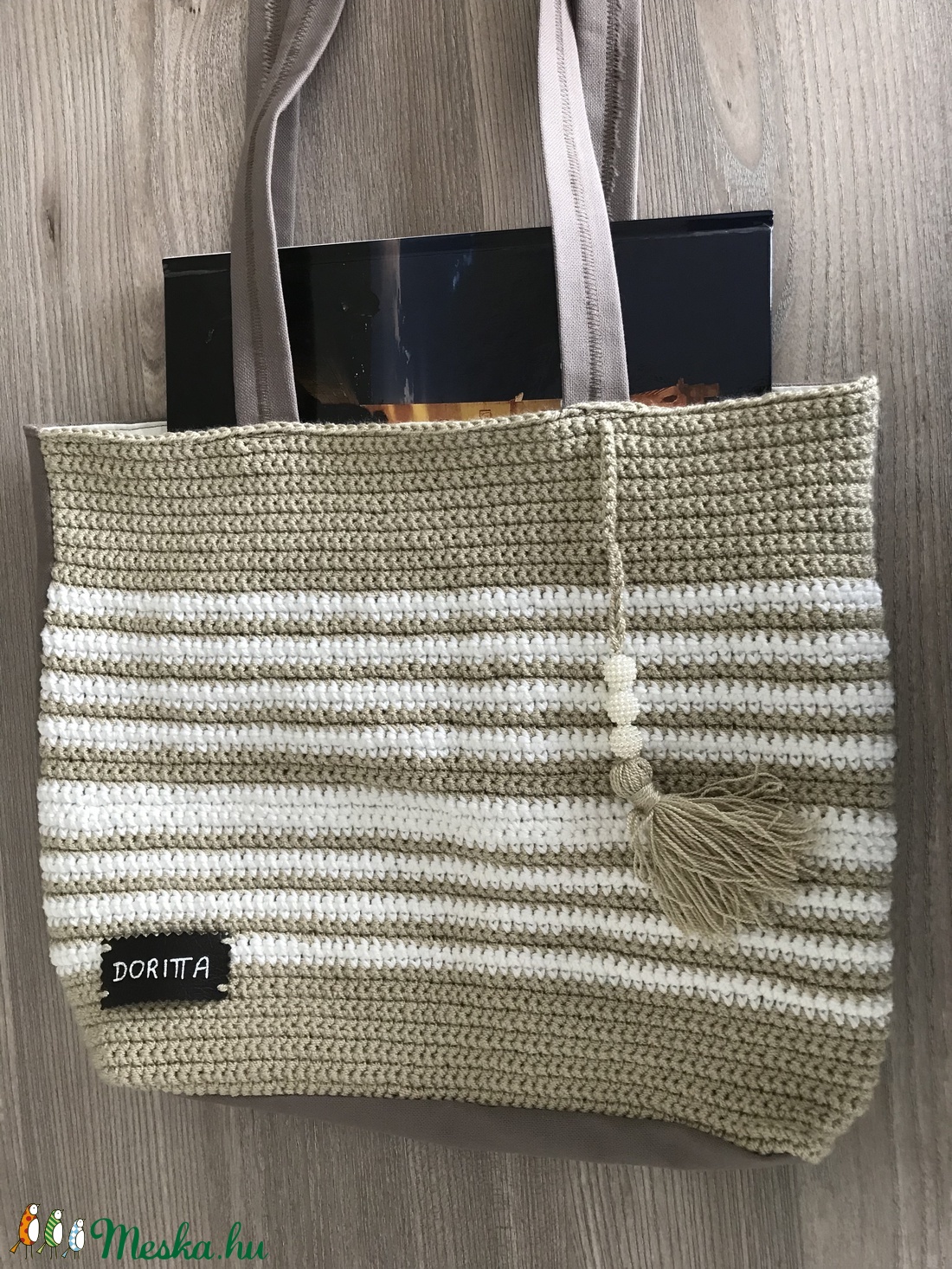 Beige-fehér horgolt táska - - Meska.hu Beige-fehér horgolt táska - - Meska.hu