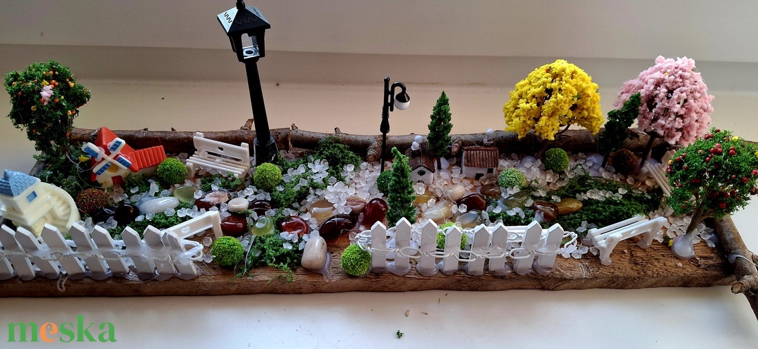 Mini falusi, tavaszi terepasztal - otthon & életmód - dekoráció - asztal és polc dekoráció - asztaldísz - Meska.hu