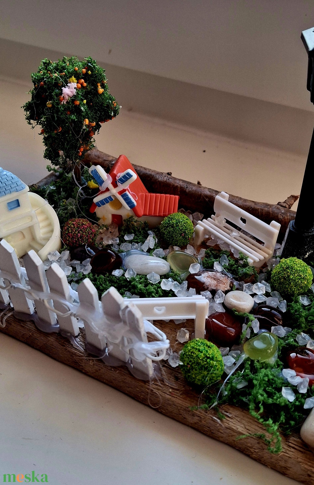 Mini falusi, tavaszi terepasztal - otthon & életmód - dekoráció - asztal és polc dekoráció - asztaldísz - Meska.hu