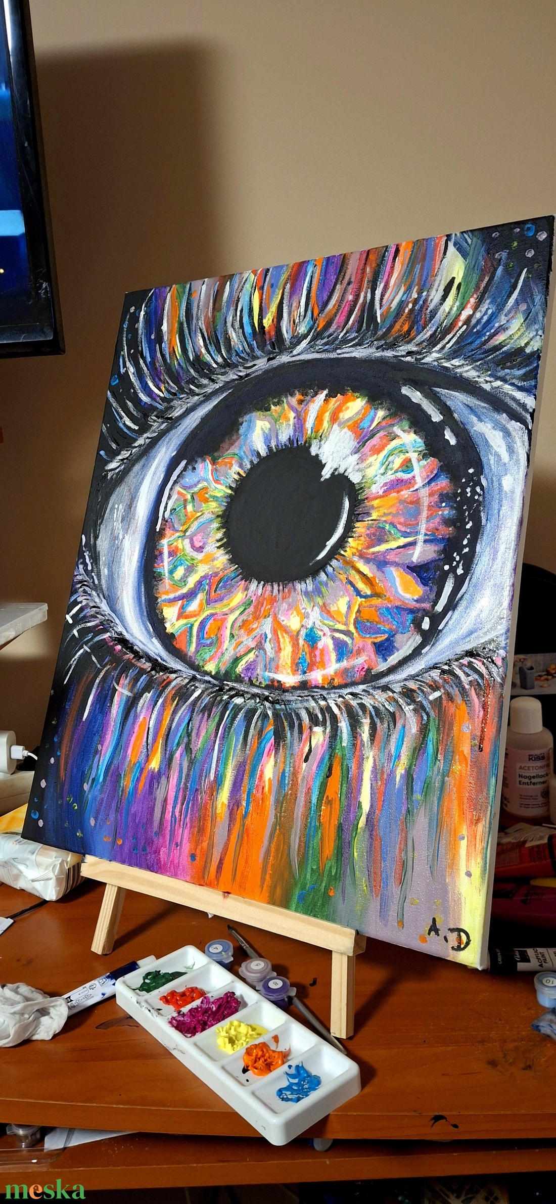 Színes szem festmény - művészet - festmény - akril - Meska.hu