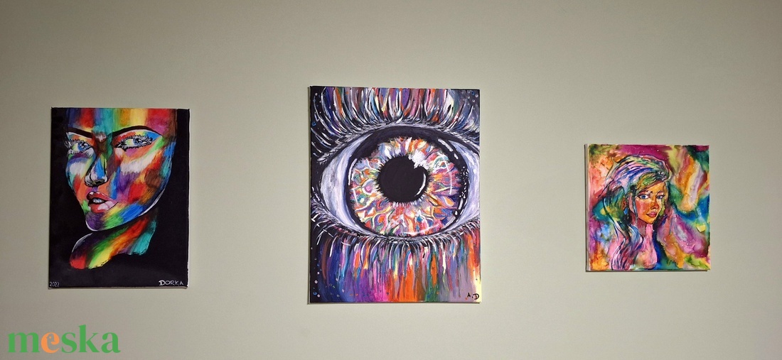 Színes szem festmény - művészet - festmény - akril - Meska.hu