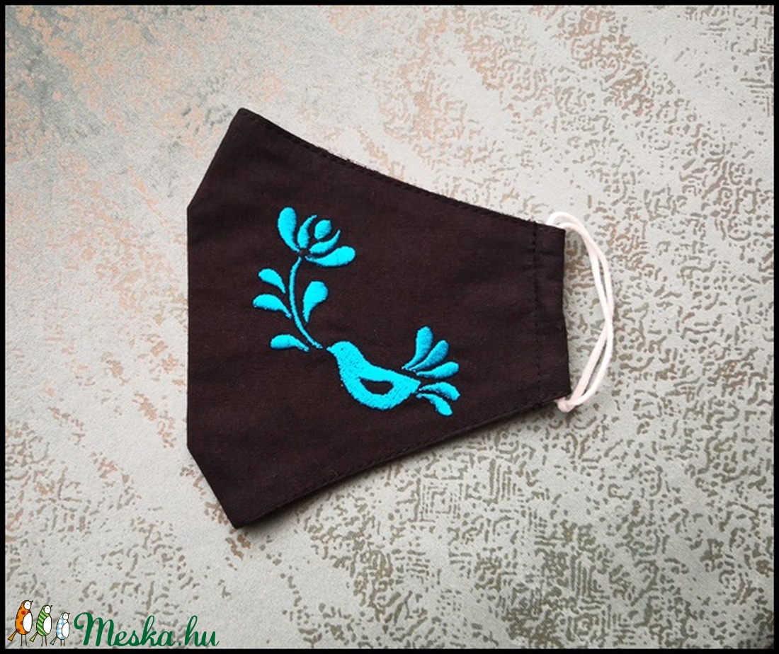  Hímzett madaras felnőtt maszk   - női - női - Meska.hu
