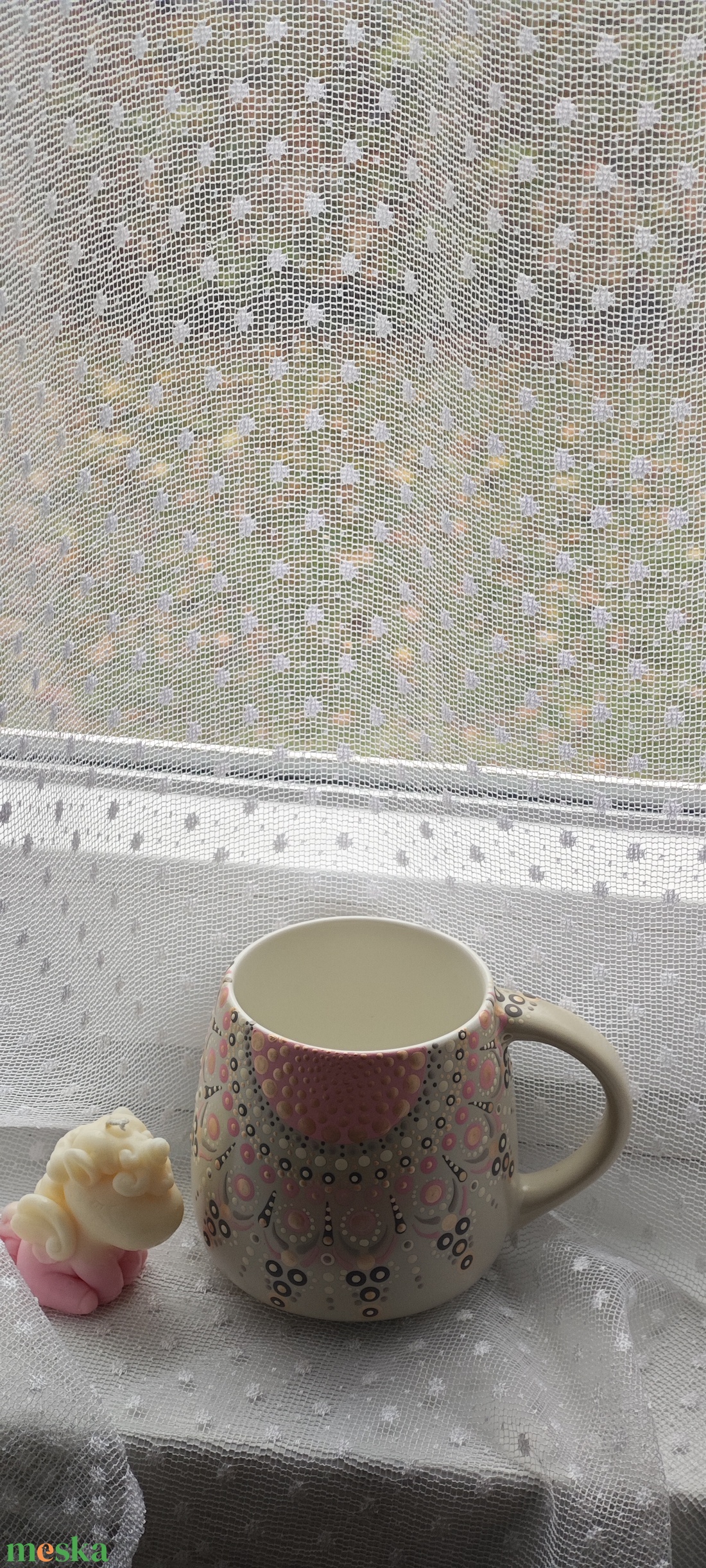 Pontozott mandalás bögre  - otthon & életmód - konyhafelszerelés, tálalás - tálalás - bögre & csésze - Meska.hu