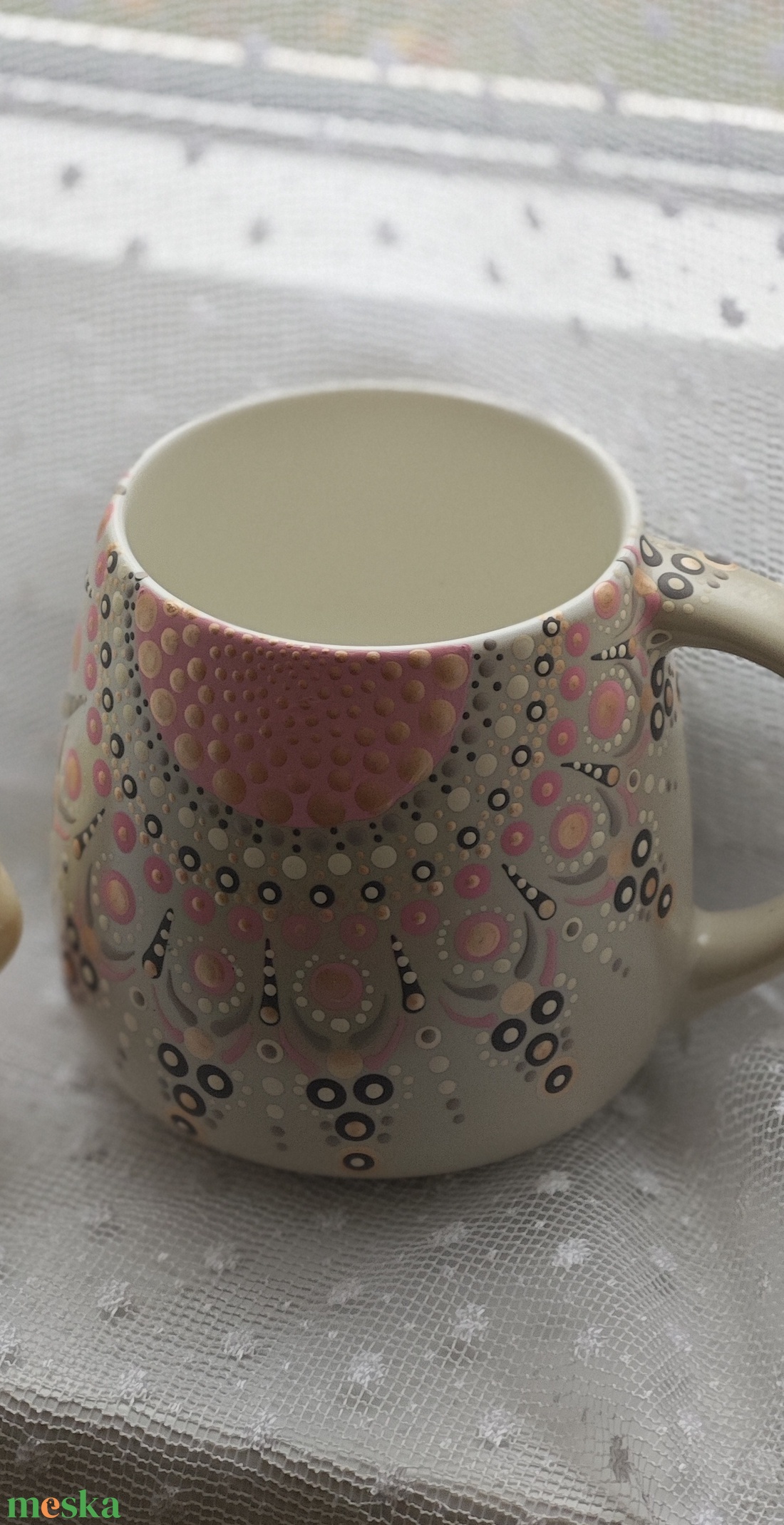 Pontozott mandalás bögre  - otthon & életmód - konyhafelszerelés, tálalás - tálalás - bögre & csésze - Meska.hu