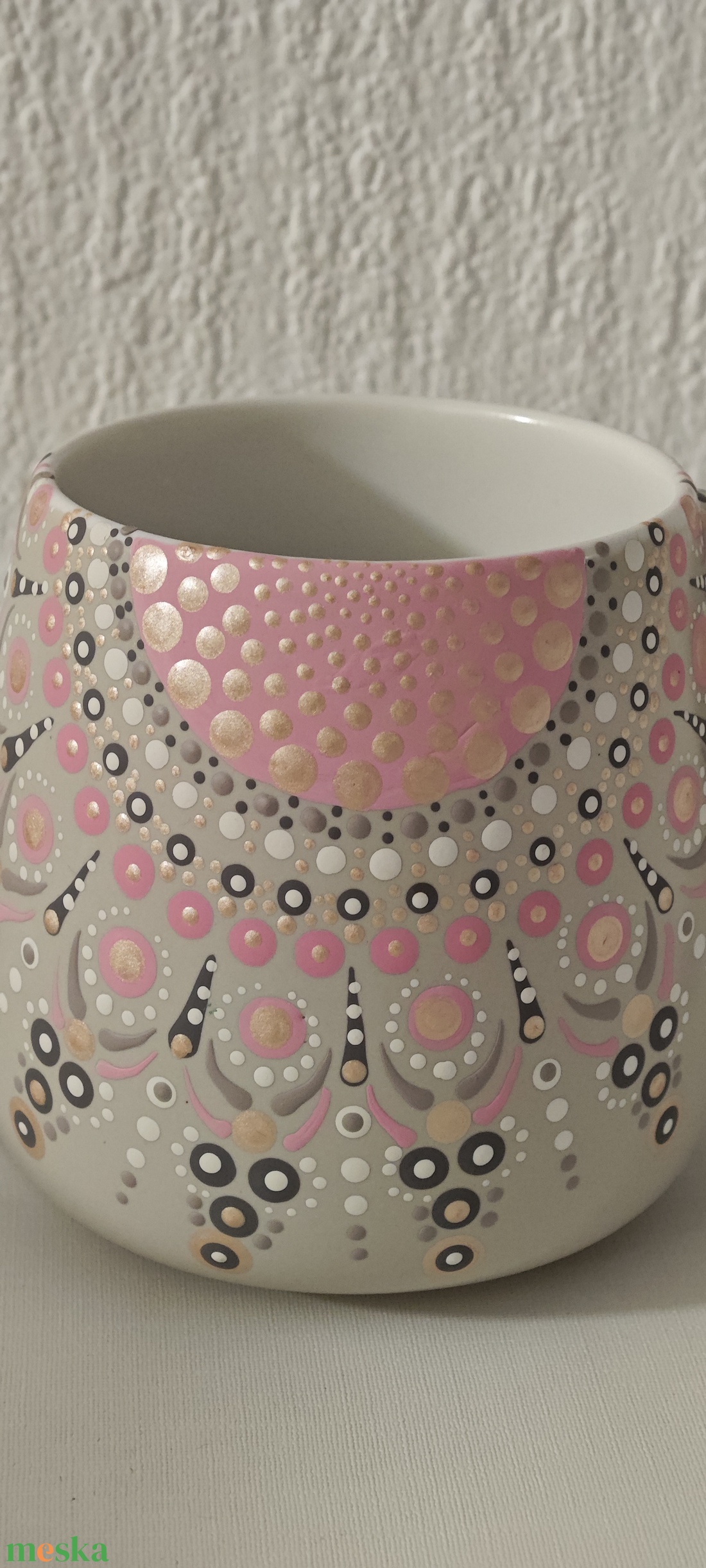 Pontozott mandalás bögre  - otthon & életmód - konyhafelszerelés, tálalás - tálalás - bögre & csésze - Meska.hu