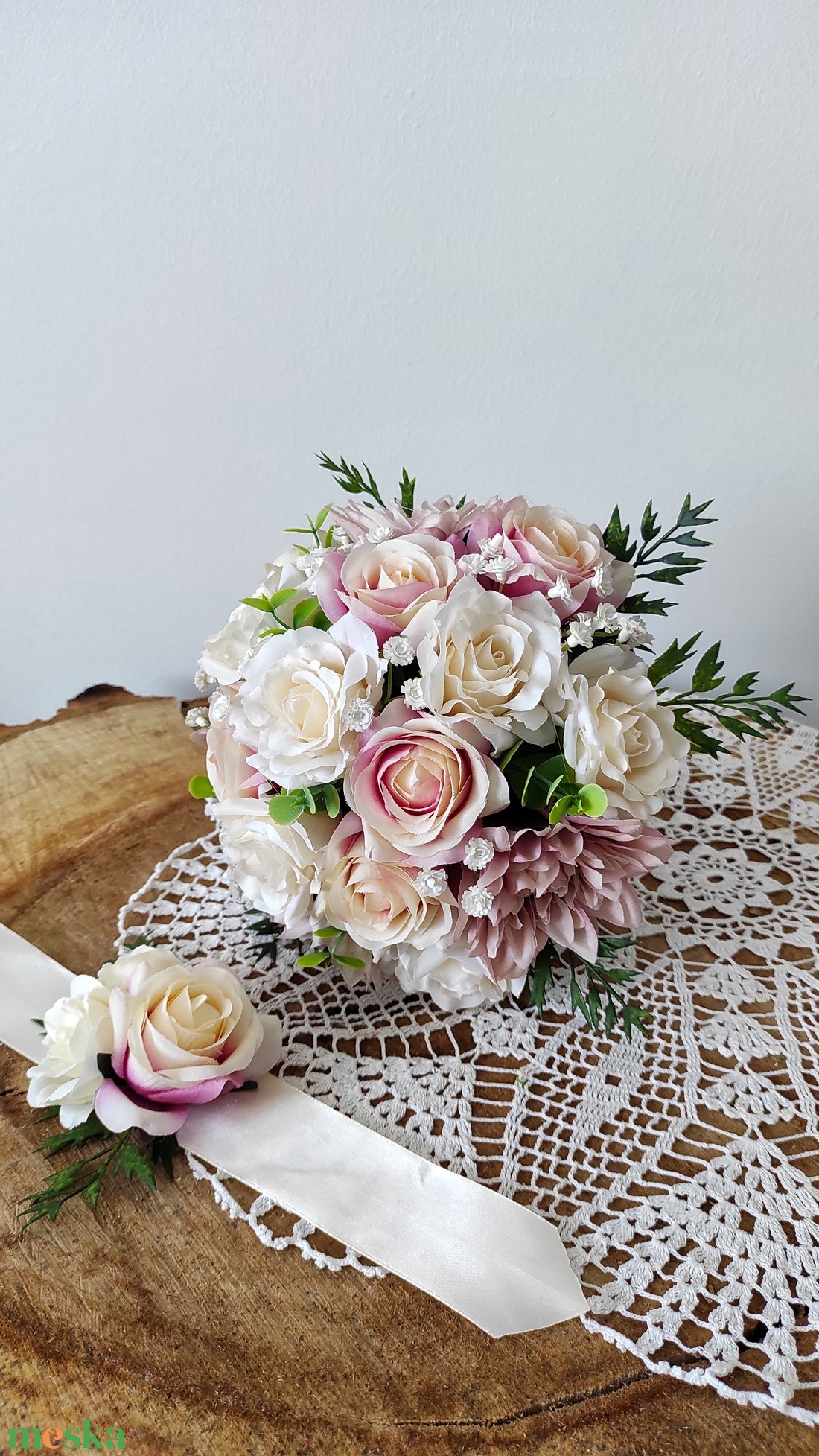 Élethű menyasszonyi csokor, dobócsokor, örökcsokor  - esküvő - menyasszonyi- és dobócsokor - Meska.hu